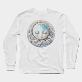 Soft Sleeping Moon Long Sleeve T-Shirt